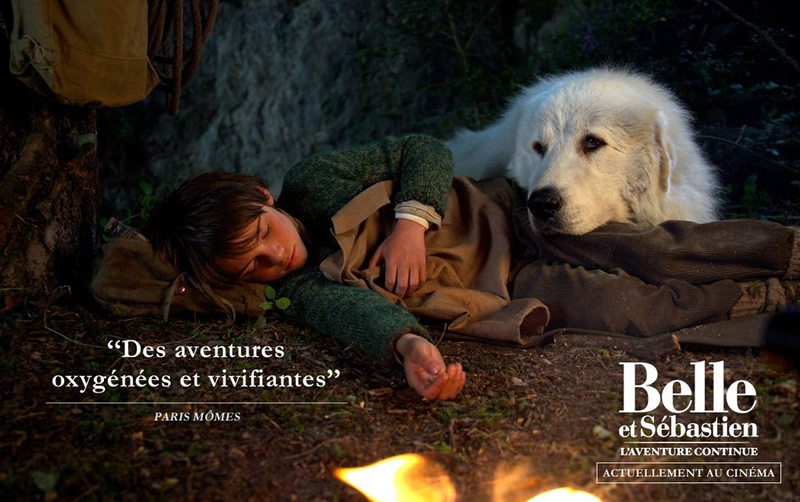 Belle and Sebastian movie poster featuring Instinct Animals for Film Pyrenean Mountain Dog
