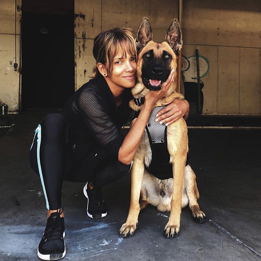 Halle Berry on set of John Wick Chapter 3