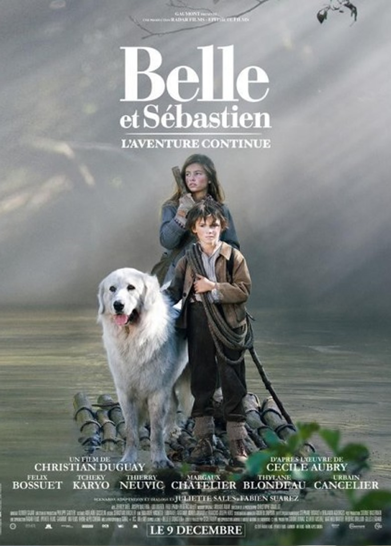 Belle et Sebastian movie poster featuring Instinct Animals for Film’s Pyrenean Mountain Dog